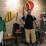 Prof. Berg Poses at Museum and Academy